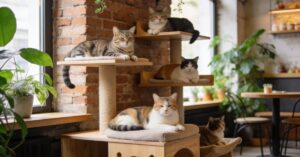 Katzentempel Berlin Mitte: Entspannt Kaffee trinken mit Katzen